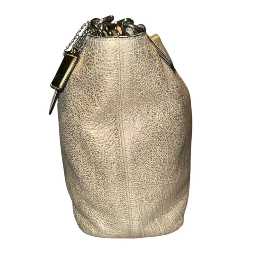 Coach Metallic Platinum Leather East West Chelsea Tote - Picture 4 of 8